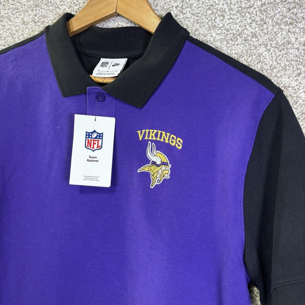 Nike NFL Minnesota Vikings Mens Purple Black Polo Shirt 024D-091N-9M-NDM Medium